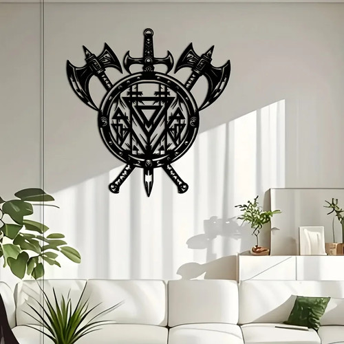 Norse viking shield metal wall - viking,
